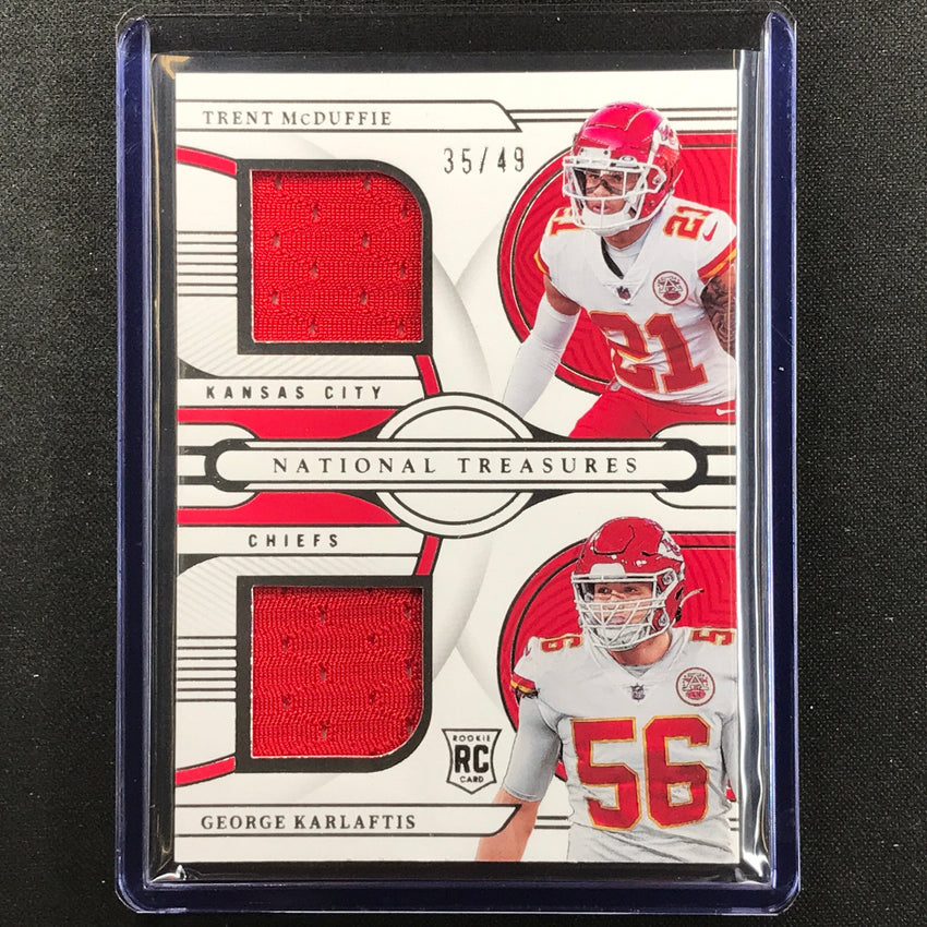 2022 National Treasures Mcduffie Karlaftis Gear Combo Rookie Dual Relic 35/49