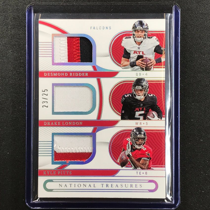 2022 National Treasures Ridder London Pitts Triple Relic Rookie Patch 23/25
