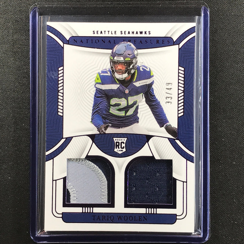 2022 National Treasures Tariq Woolen Rookie Dual Materials Relic Patch 33/49