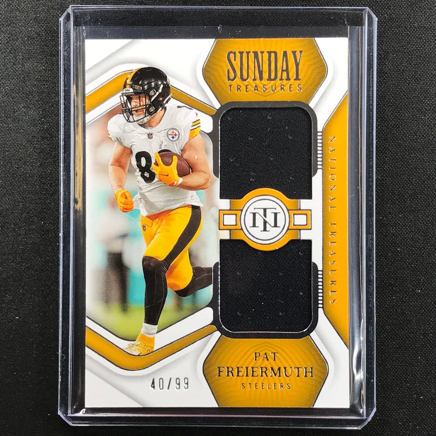 2022 National Treasures Pat Freiermuth Sunday Treasures Dual Relic Silver 40/99