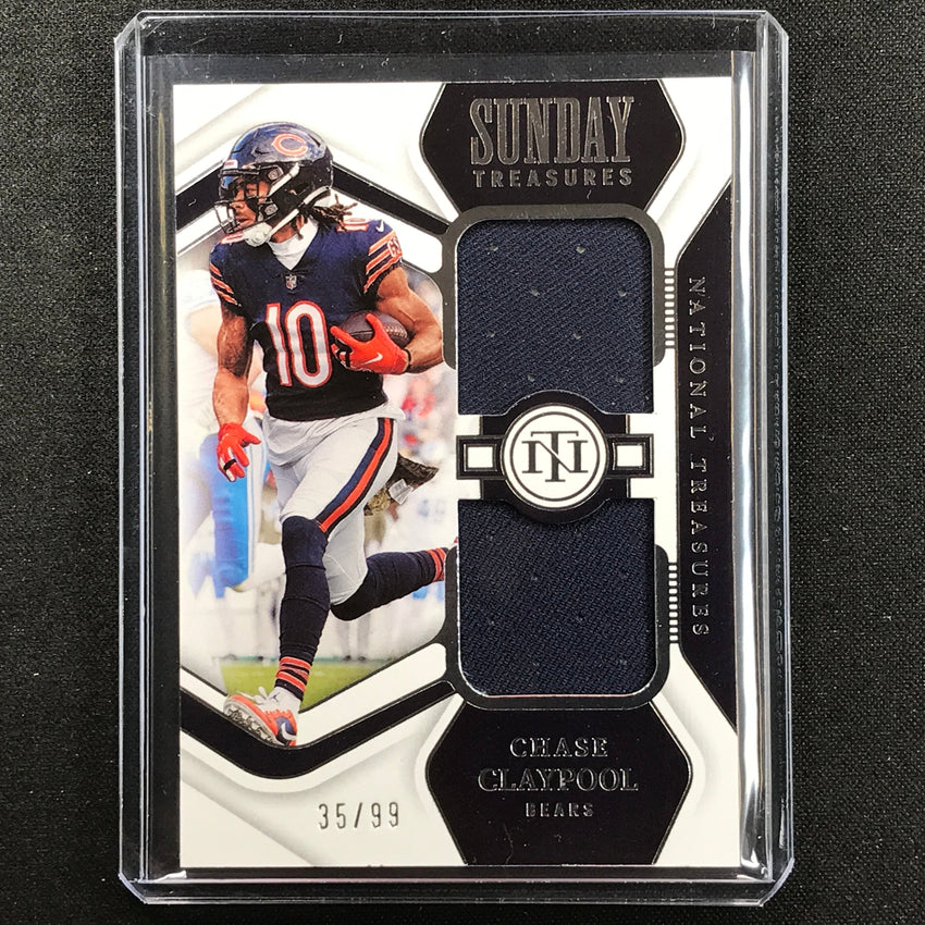 2022 National Treasures Chase Claypool Sunday Treasures Dual Relic Silver 35/99