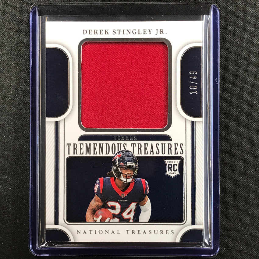2022 National Treasures Derek Stingley Jr Tremendous Treasure Rookie Relic 18/49