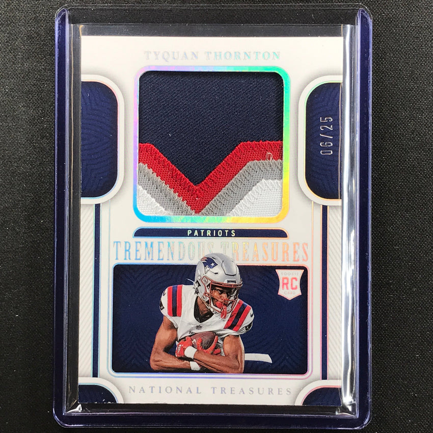 2022 National Treasures Tyquan Thornton Tremendous Treasures Rookie Relic 6/25