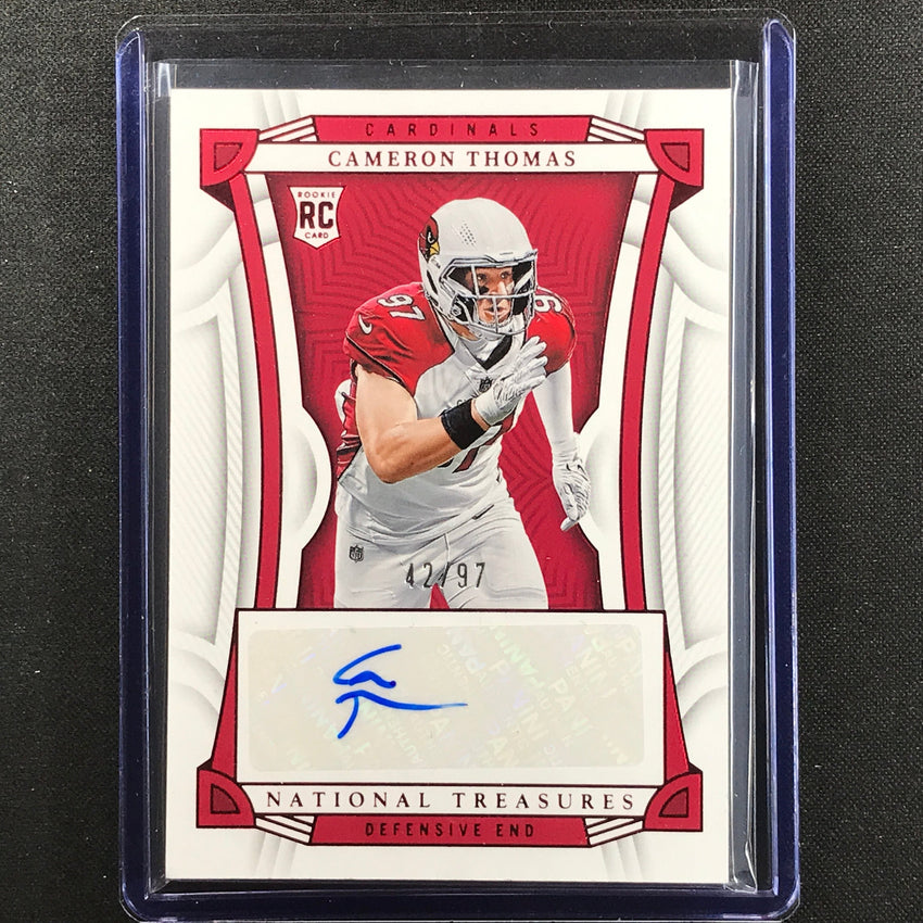 2022 National Treasures Cameron Thomas Rookie Signatures Auto Number Red 42/97