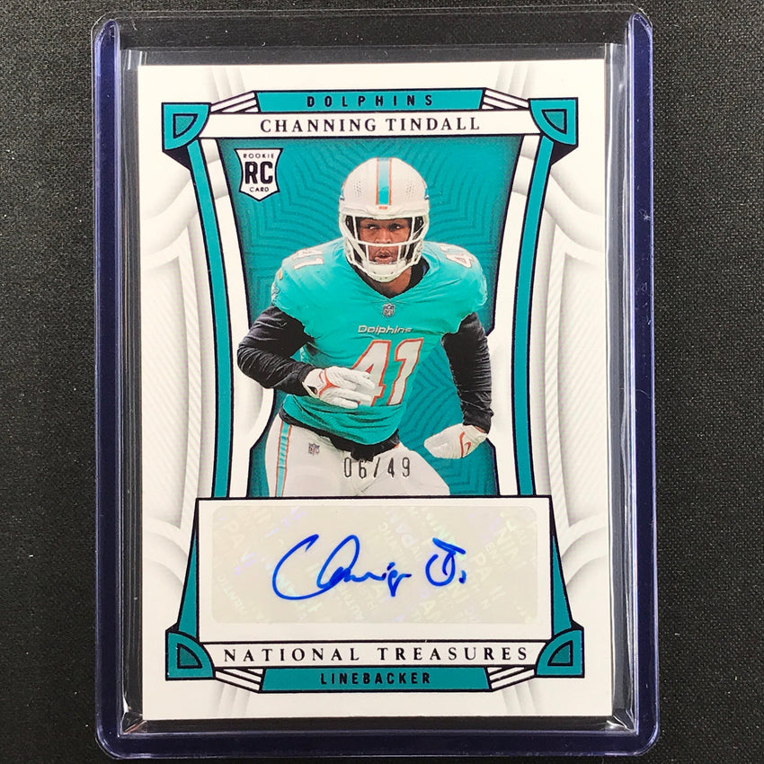 2022 National Treasures Channing Tindall Rookie Signatures Auto Purple 6/49