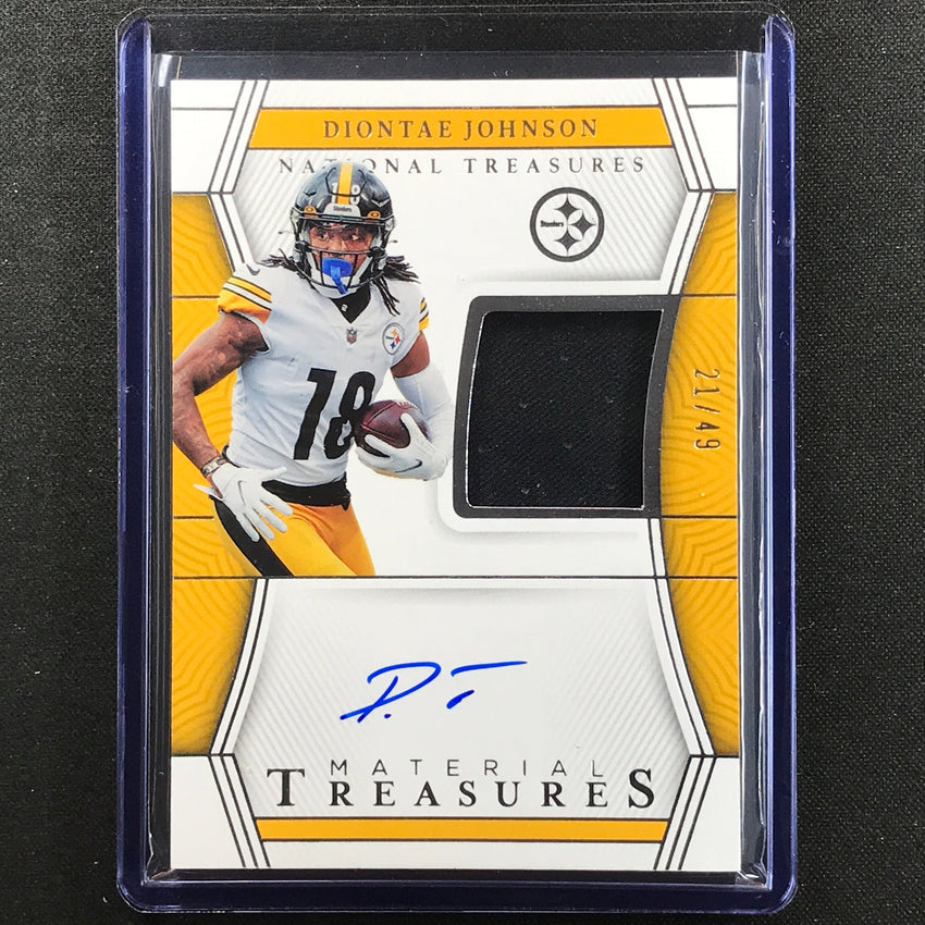 2022 National Treasures Diontae Johnson Material Treasures Relic Auto 21/49