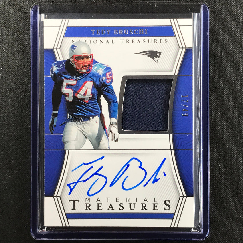 2022 National Treasures Tedy Bruschi Material Treasures Relic Auto 17/49