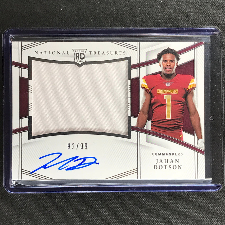 2022 National Treasures Jahan Dotson Rookie Material Signatures Patch Auto 93/99