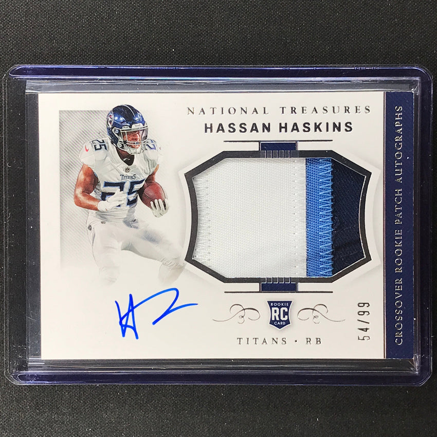 2022 National Treasures Hassan Haskins Crossover Rookie Patch Auto Silver 54/99
