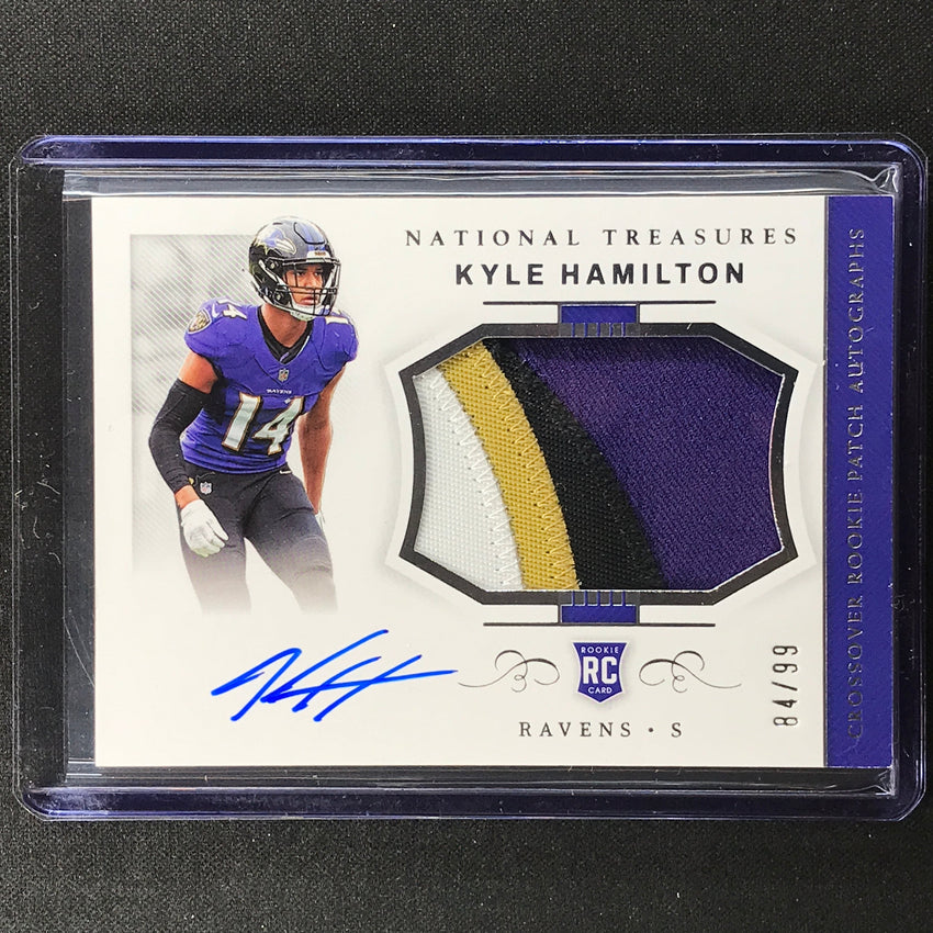 2022 National Treasures Kyle Hamilton Crossover Rookie Patch Auto Silver 84/99