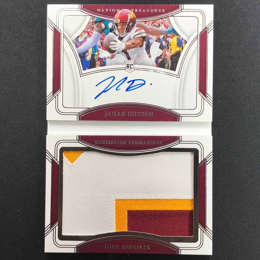 2022 National Treasures Jahan Dotson Rookie Jumbo Patch Prime Booklet Auto 16/49