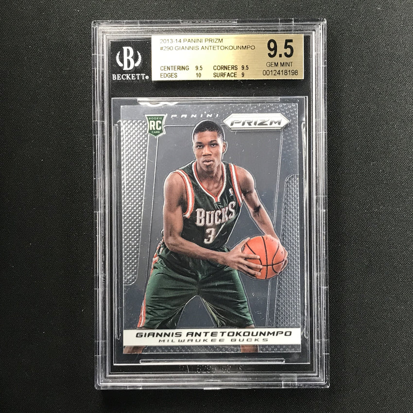 2013-14 Prizm GIANNIS ANTETOKOUNMPO Prizm Rookie BGS 9.5 (198)-Cherry Collectables