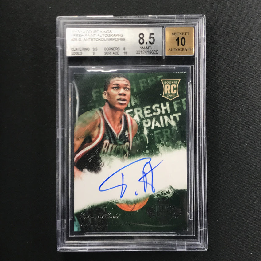 2013-14 Court Kings GIANNIS ANTETOKOUNMPO Fresh Paint Rookie Auto 38/499 BGS 8.5/10-Cherry Collectables
