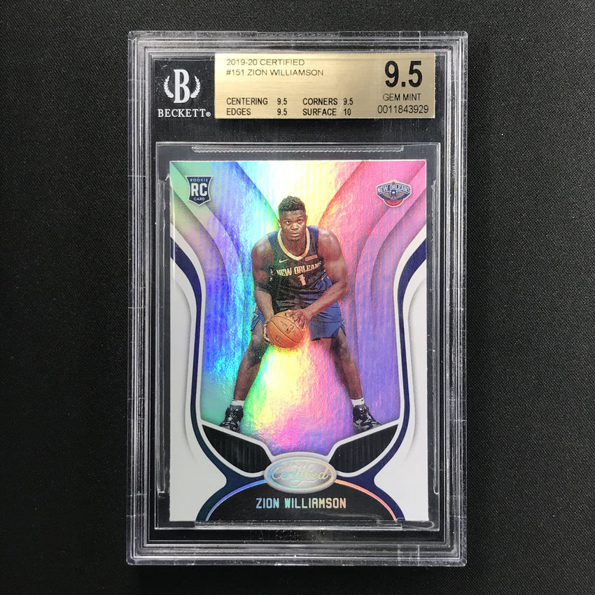 2019-20 Certified ZION WILLIAMSON Silver Holo Rookie BGS 9.5-Cherry Collectables