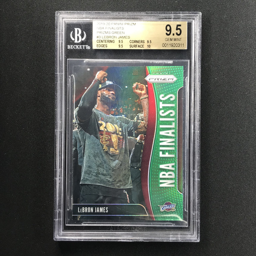 2019-20 Prizm LEBRON JAMES NBA Finalists Green Prizm BGS 9.5-Cherry Collectables