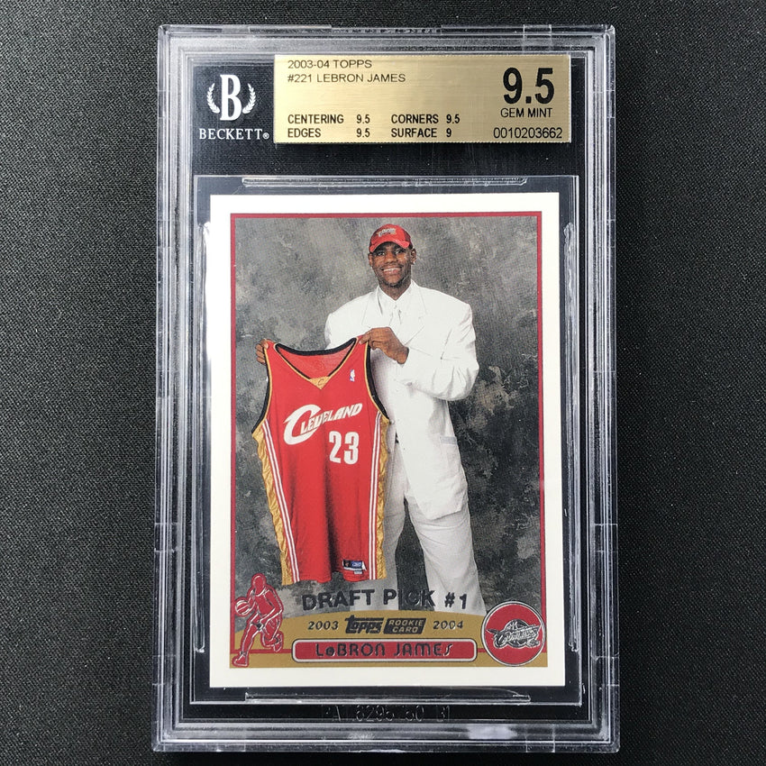 2003-04 Topps LEBRON JAMES Rookie BGS 9.5 #221-Cherry Collectables