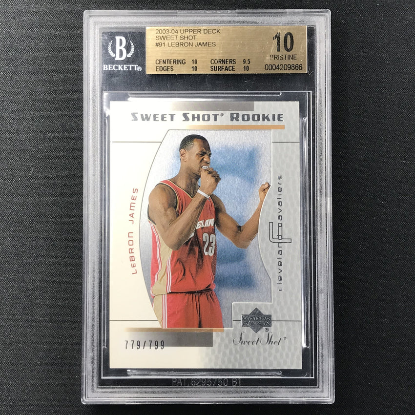 2003-04 Upper Deck LEBRON JAMES Sweet Shot Rookie 779/799 BGS 10 Pristine-Cherry Collectables