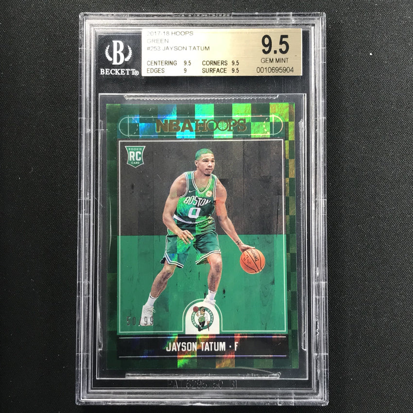 2017-18 Hoops JAYSON TATUM Green Rookie 50/99 BGS 9.5-Cherry Collectables