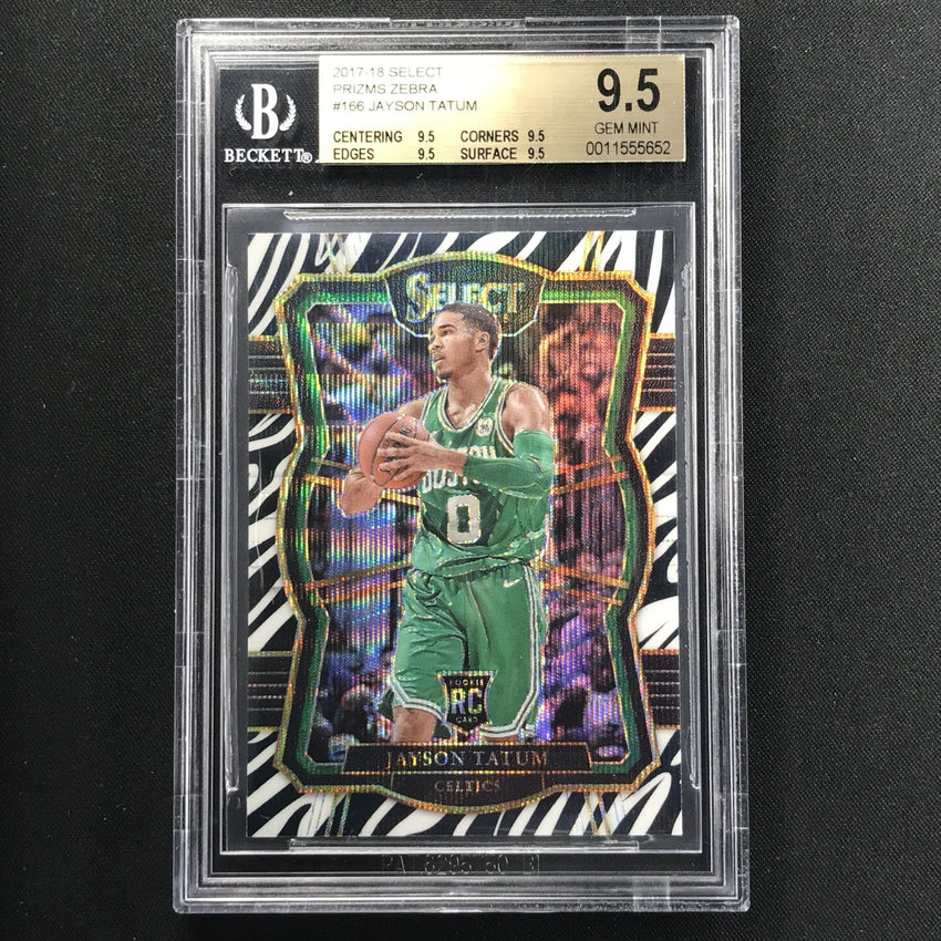 2017-18 Select JAYSON TATUM Rookie Zebra Prizm BGS 9.5-Cherry Collectables
