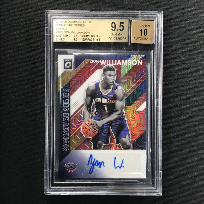 2019-20 Optic ZION WILLIAMSON Signature Series Choice Auto BGS 9.5/10-Cherry Collectables