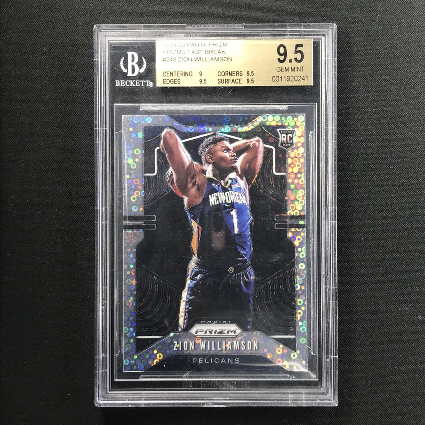 2019-20 Prizm ZION WILLIAMSON Silver Fast Break Prizm Rookie BGS 9.5 (241)-Cherry Collectables