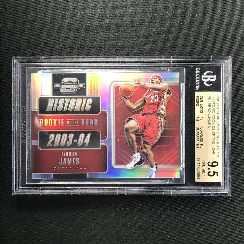 2018-19 Contenders Optic LEBRON JAMES Rookie Of The Year Silver BGS 9.5-Cherry Collectables