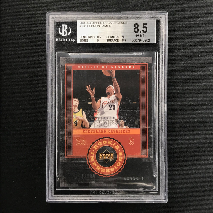 2003-04 UD Legends LEBRON JAMES Rookie Impressions 27/999 BGS 8.5-Cherry Collectables