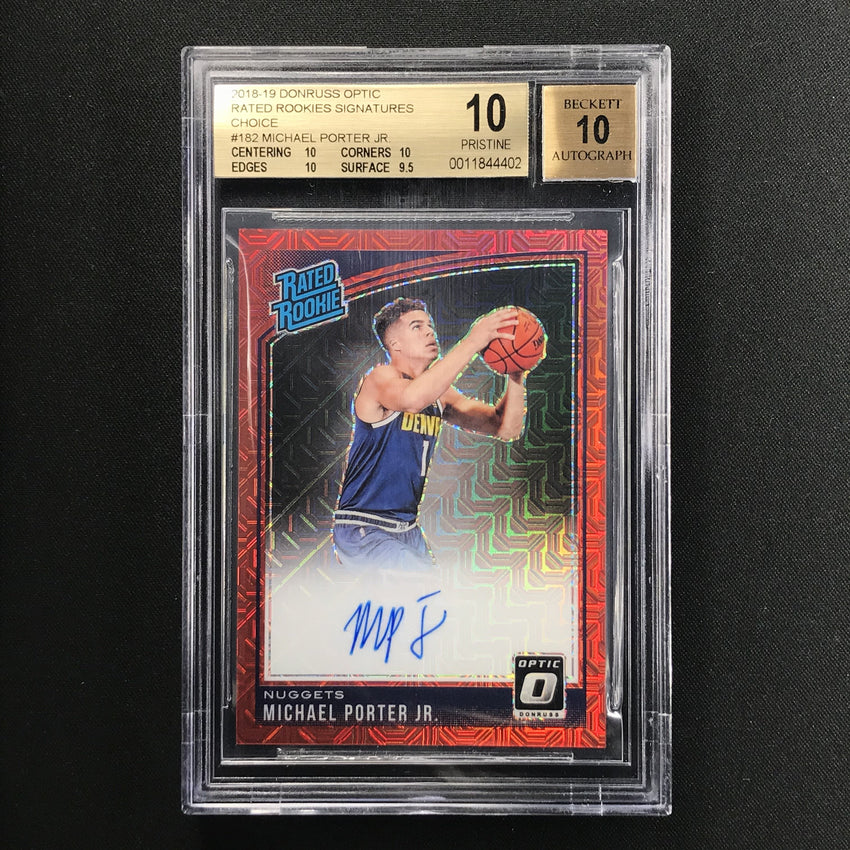 2018-19 Optic MICHAEL PORTER JR Rated Rookie Signatures Choice BGS 10/10 POP 1-Cherry Collectables