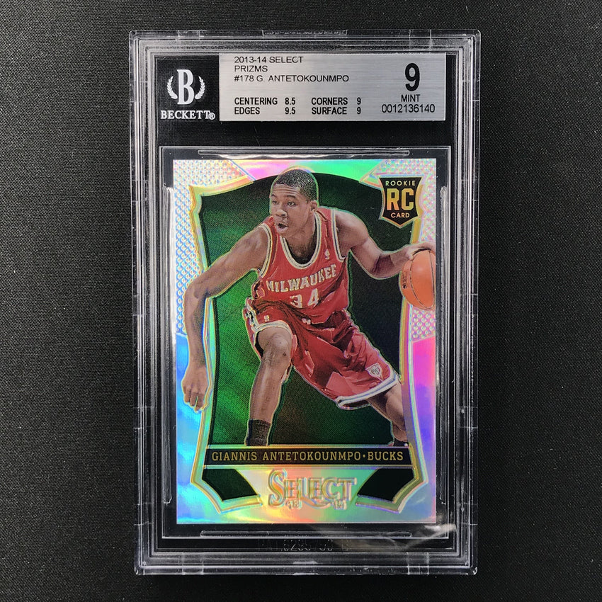 2013-14 Select GIANNIS ANTETOKOUNMPO Silver Prizm Rookie BGS 9-Cherry Collectables