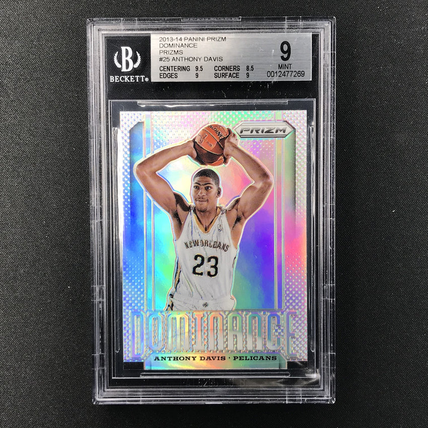 2013-14 Prizm ANTHONY DAVIS Dominance Silver Prizm BGS 9 #25-Cherry Collectables