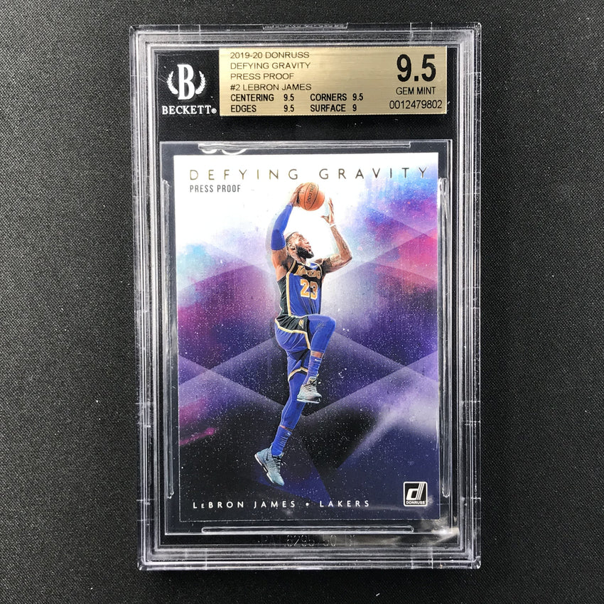 2019-20 Donruss LEBRON JAMES Defying Gravity Press Proof BGS 9.5 (802)-Cherry Collectables