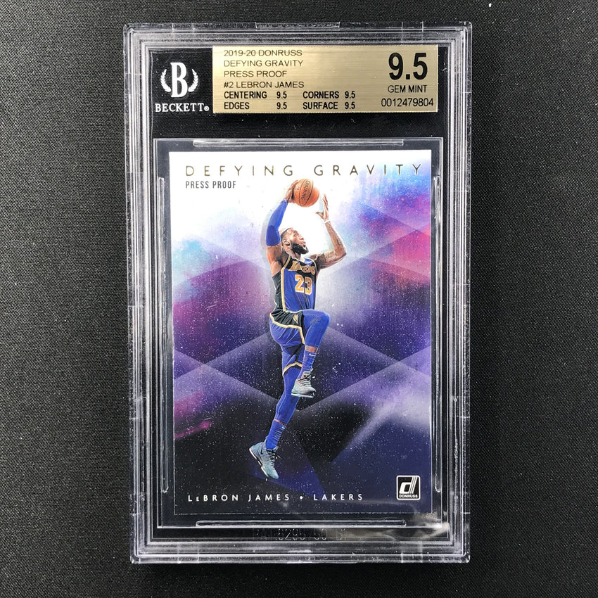 2019-20 Donruss LEBRON JAMES Defying Gravity Press Proof BGS 9.5 (804)-Cherry Collectables