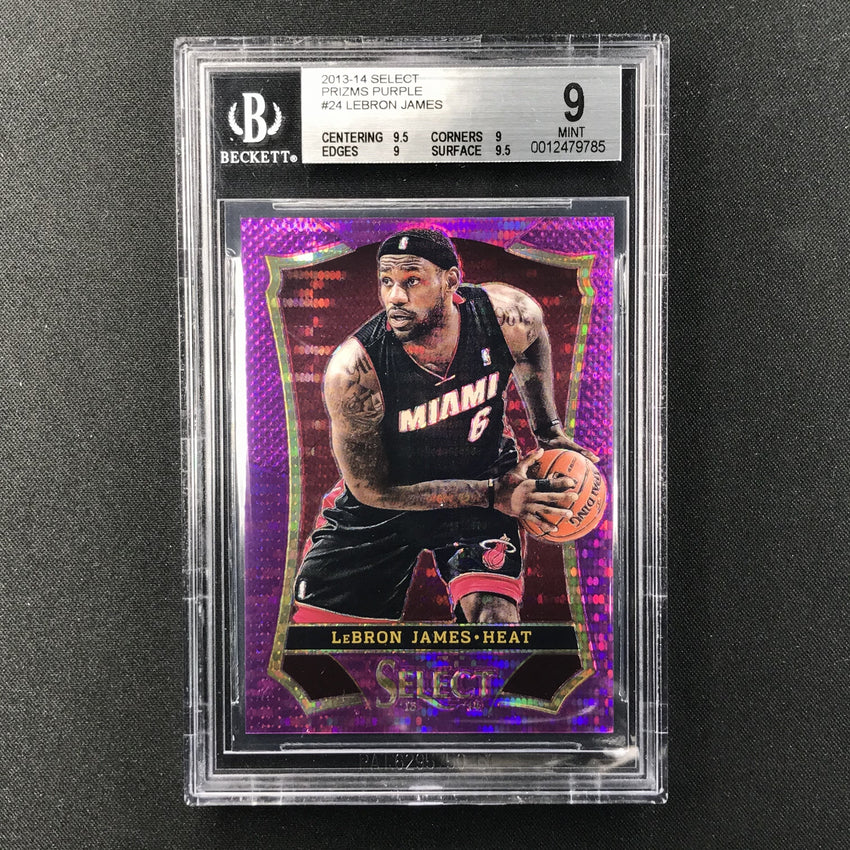 2013-14 Select LEBRON JAMES Purple Prizm 60/99 BGS 9-Cherry Collectables