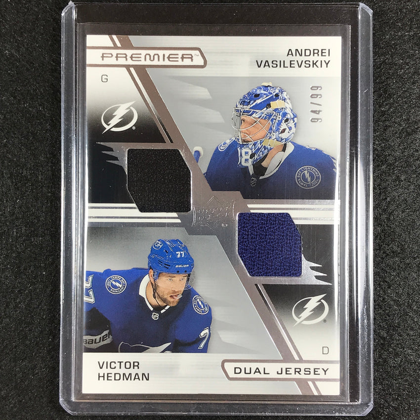 2021-22 Premier Nhl Vasilevskiy Victor Hedman Premier Dual Jersey Patch 94/99