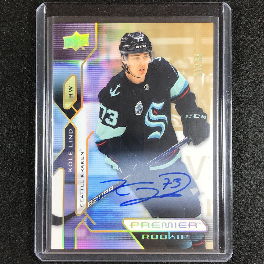 2021-22 Premier Nhl Kole Lind Rookie Base Auto Gold 31/35