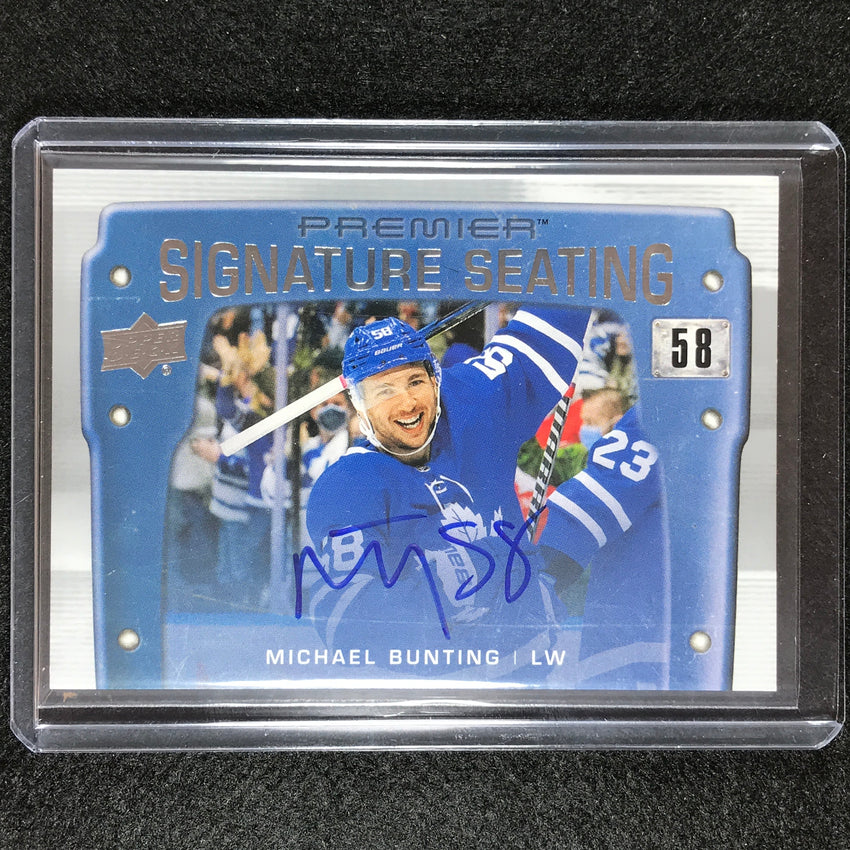 2021-22 Premier Nhl Michael Bunting Signature Seats Seating Rookie Auto No Mb