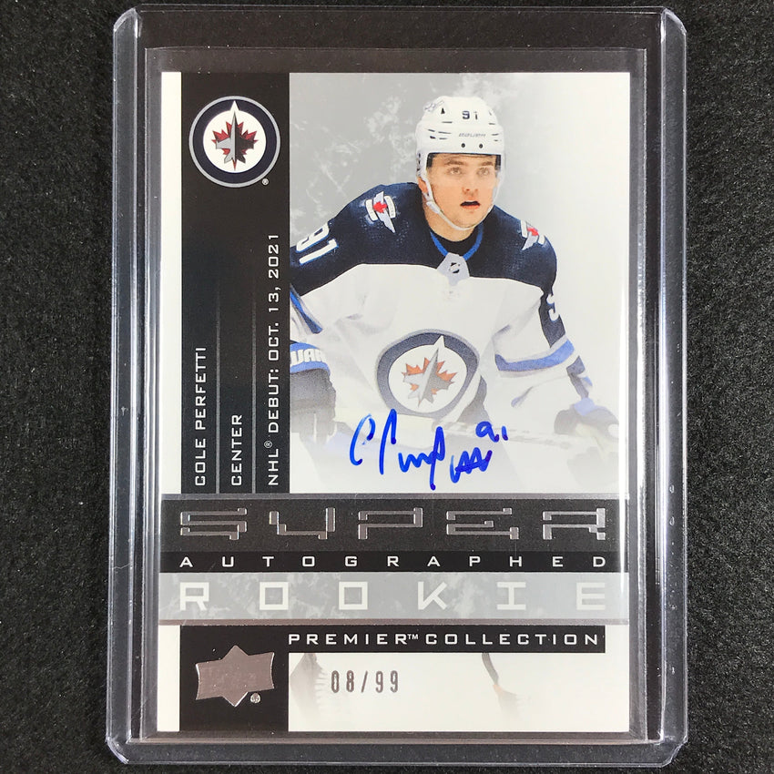 2021-22 Premier Nhl Cole Perfetti 20th Anniversary Rookie Auto Silver 8/99
