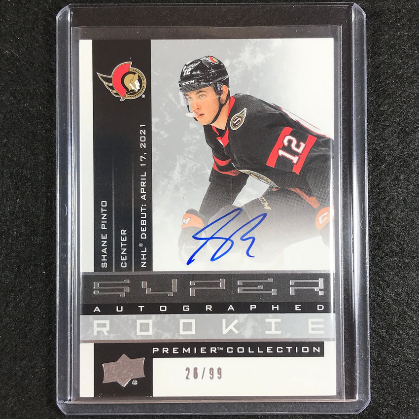 2021-22 Premier Nhl Shane Pinto 20th Anniversary Rookie Auto Silver 26/99