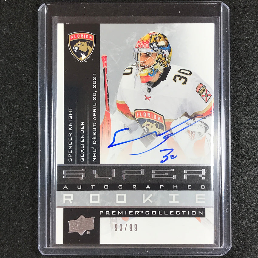 2021-22 Premier Nhl Spencer Knight 20th Anniversary Rookie Auto Silver 93/99
