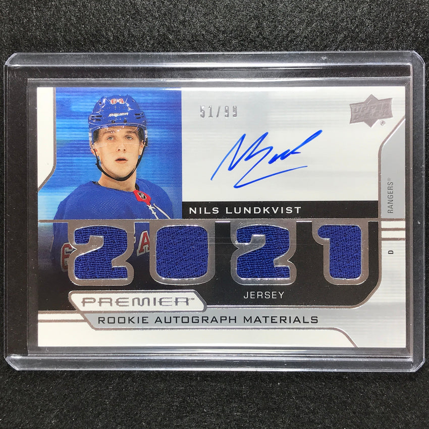 2021-22 Premier Nhl Nils Lundkvist 2021 Rookie Jersey Auto 51/99