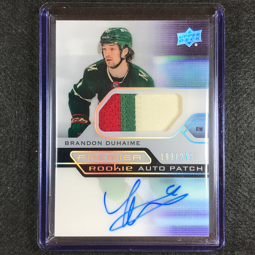 2021-22 Premier Nhl Brandon Duhaime Acetate Rookie Patch Auto Silver 193/249