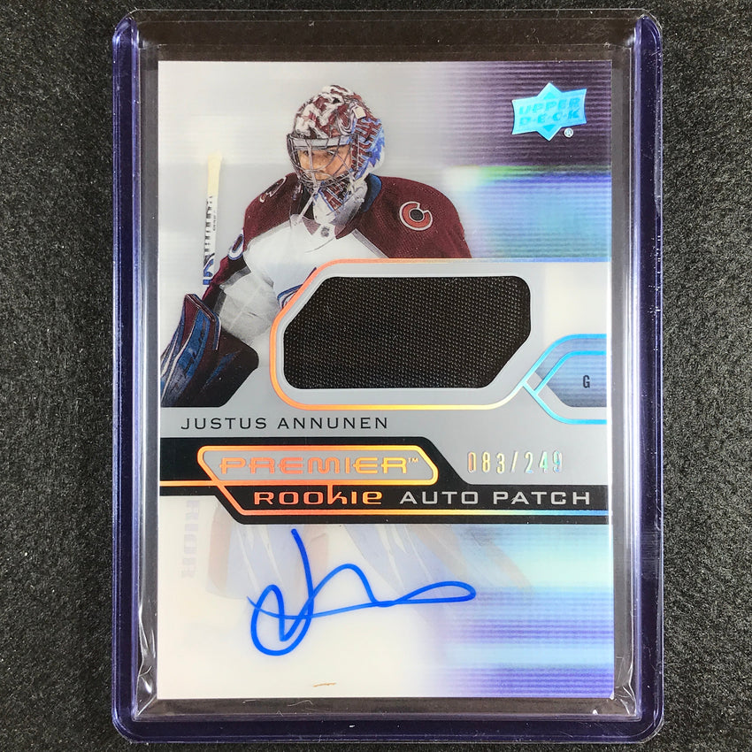 2021-22 Premier Nhl Justus Annunen Acetate Rookie Patch Auto Silver 83/249