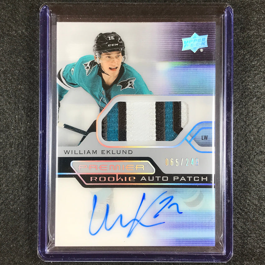 2021-22 Premier Nhl William Eklund Acetate Rookie Patch Auto Silver 65/249