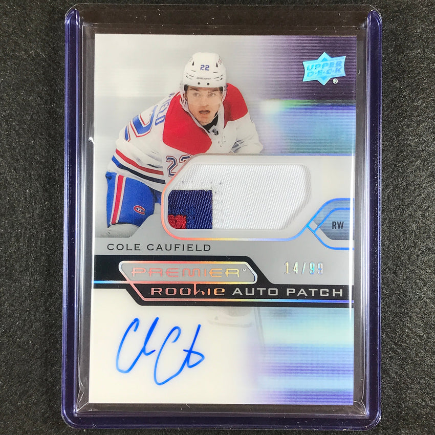 2021-22 Premier Nhl Cole Caufield Acetate Rookie Patch Auto Silver 14/99