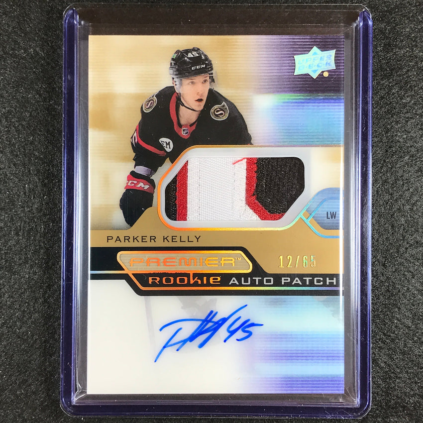 2021-22 Premier Nhl Parker Kelly Acetate Rookie Patch Auto Gold 12/65