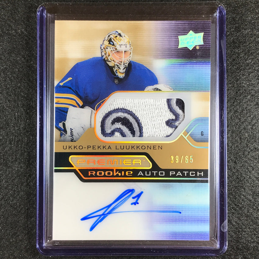 2021-22 Premier Nhl Ukko-pekka Luukkonen Acetate Rookie Patch Auto Gold 39/65