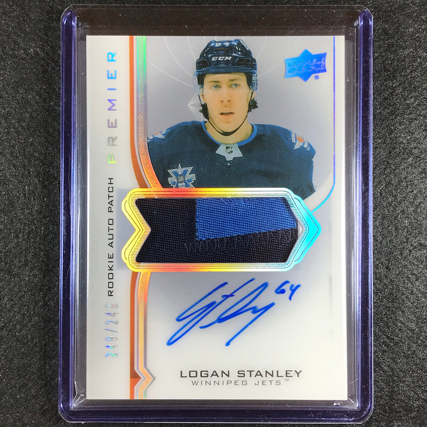 2021-22 Premier Nhl Logan Stanley 2020 Update Acetate Rookie Patch Auto 249/249