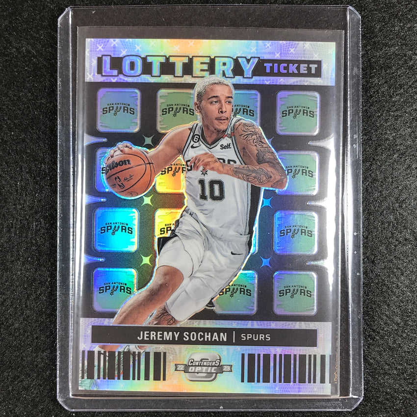 2022-23 Contenders Optic Jeremy Sochan Lottery Ticket Rookie Silver Prizm No 9