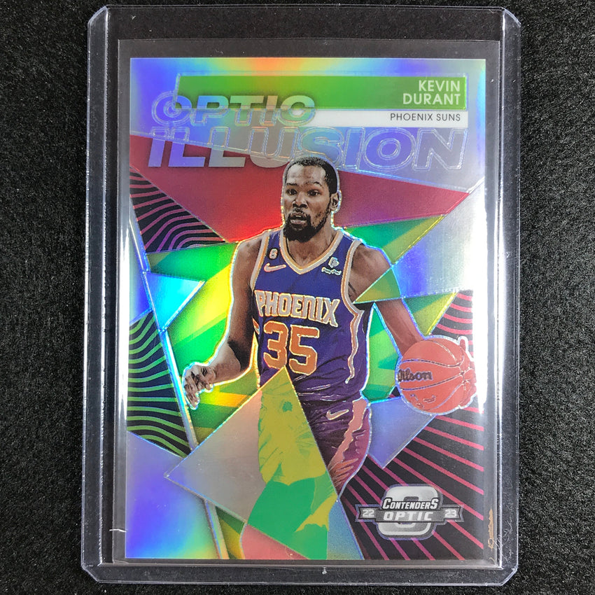 2022-23 Contenders Optic Kevin Durant Optic Illusion Silver Prizm No 2