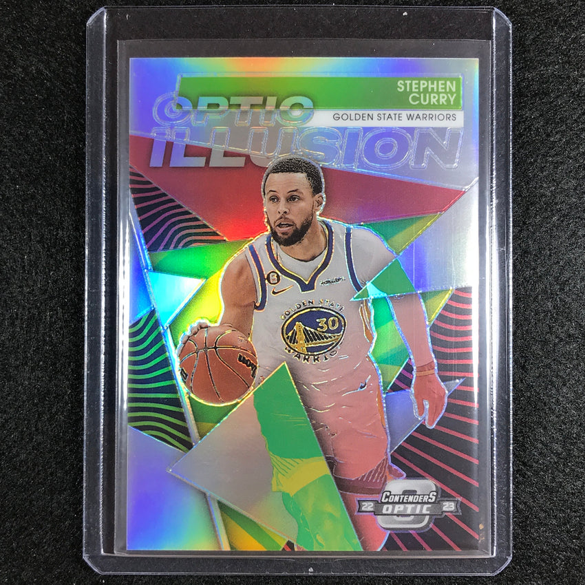 2022-23 Contenders Optic Stephen Curry Optic Illusion Silver Prizm No 4